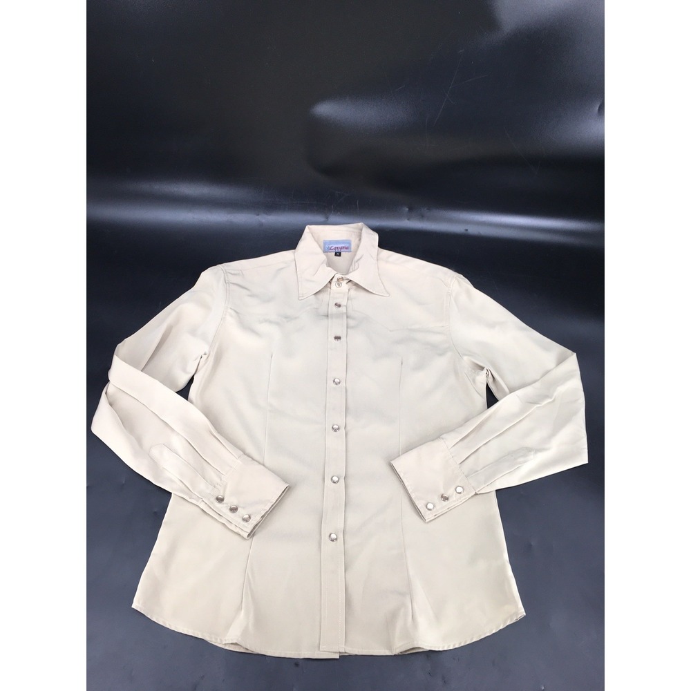 Vintage 70s Lavana Western Shirt Pearl Snap Microfiber Medium‎ USA Made Brown